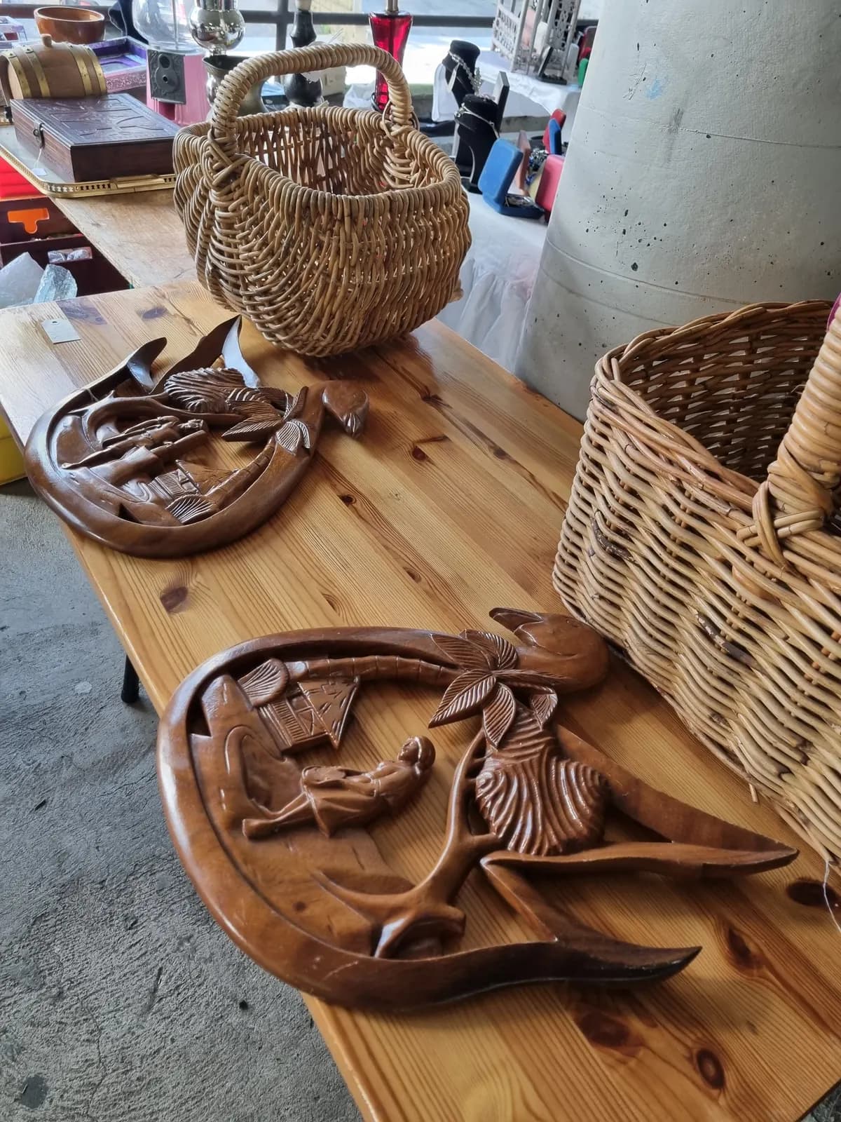 Wooden crafts at the Gordon Markets