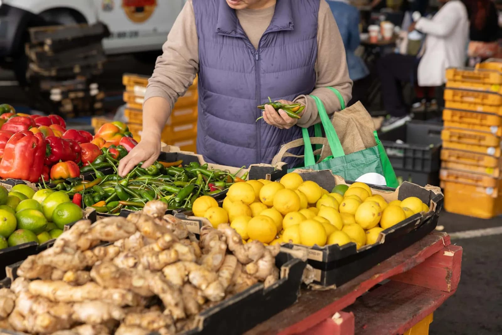 A fruit and vegetable stall at Market City in Canning Vale